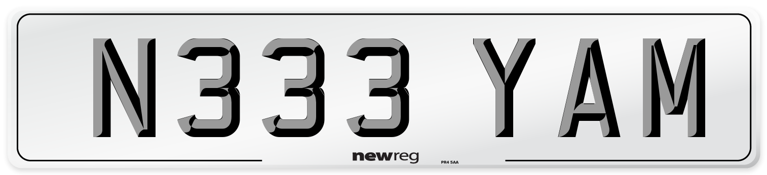 N333 YAM Number Plate from New Reg
